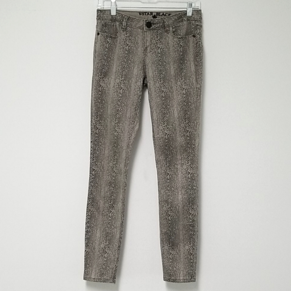Snakeskin Print Low Rise Pants Skinny Pants Grunge Goth‎ Streetwear Size 5